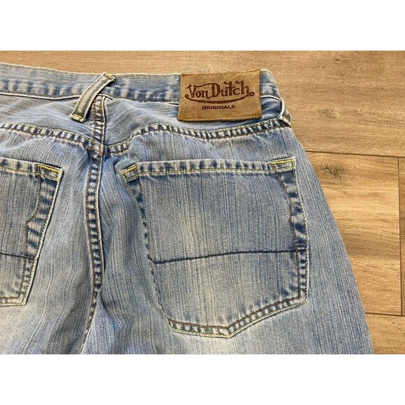 Von Dutch Jeans Mens 34 x 32 Blue Straight Leg Vintage USA Made Denim Flying Eye - Picture 13 of 13